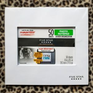 Five Star Mead Locker Photo Notepad Picture Frame, 50 Sheets White Paper, New!